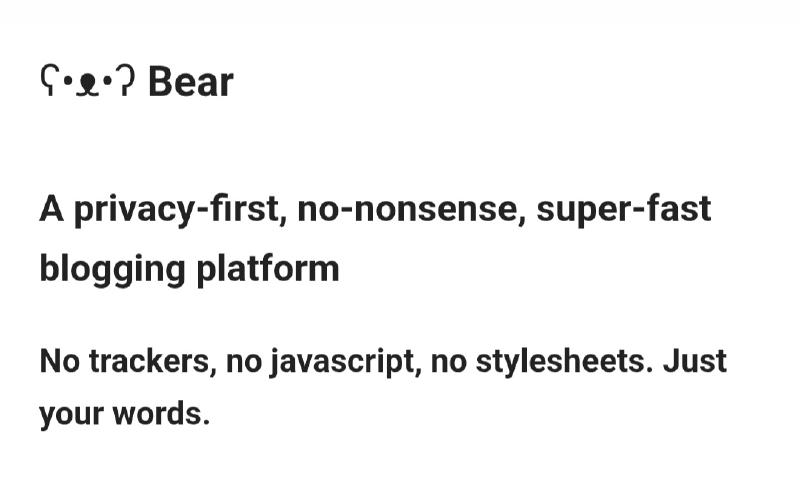 Screenshot of BearBlog.dev